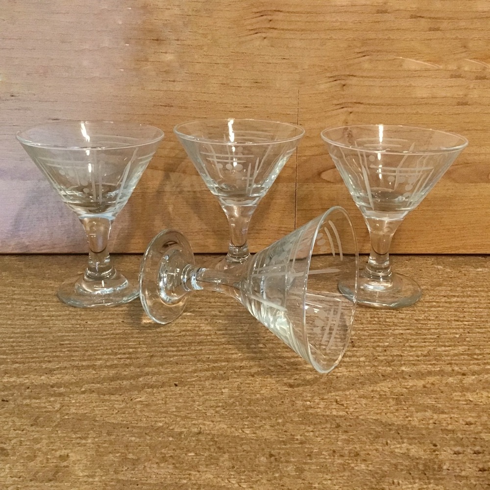 Princess House Aston Etched Liquor Cocktail Glass